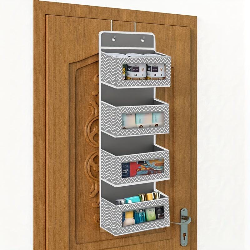 4 Tier Hanging Organizer with Clear Window and Steel Hook Hanger