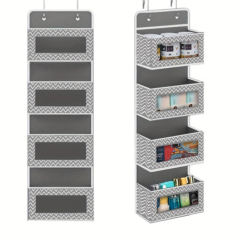 4 Tier Hanging Organizer with Clear Window and Steel Hook Hanger