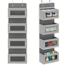 4 Tier Hanging Organizer with Clear Window and Steel Hook Hanger