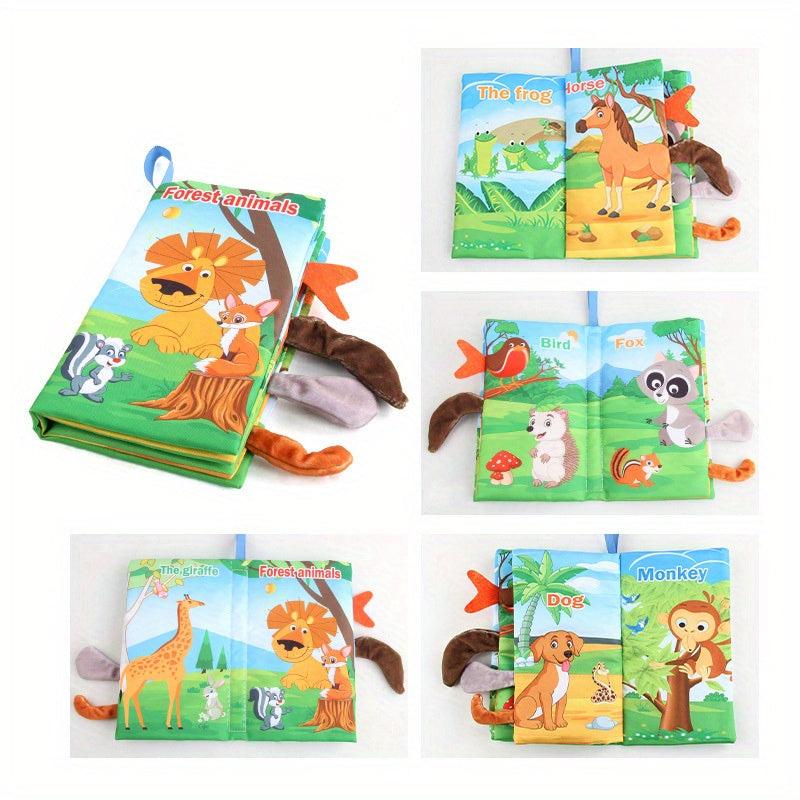 Soft Baby Cloth Book with Tail, Sound Paper, Early Education Toy