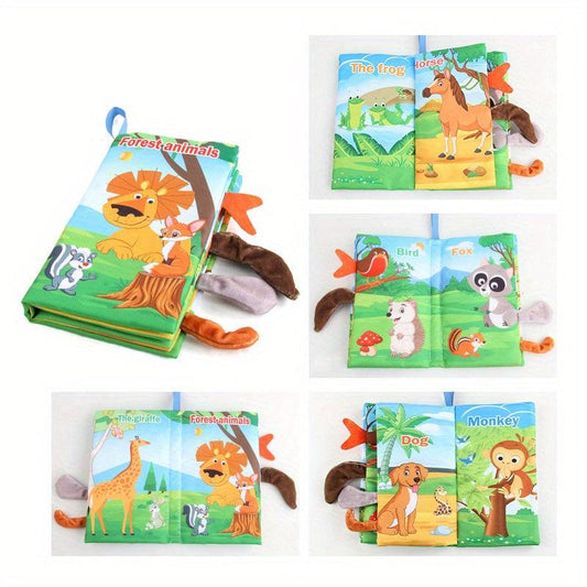 Soft Baby Cloth Book with Tail, Sound Paper, Early Education Toy