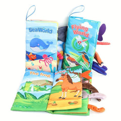 Soft Baby Cloth Book with Tail, Sound Paper, Early Education Toy