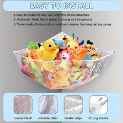 Stuffed Animal Hammock Toy Storage Organizer for Kids Bedroom