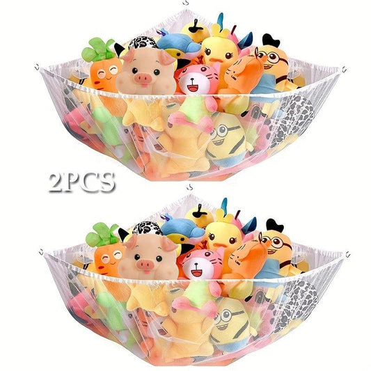 Stuffed Animal Hammock Toy Storage Organizer for Kids Bedroom