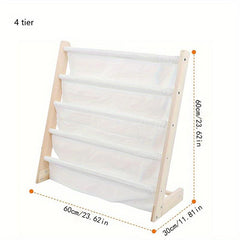 Kids Wooden Book Display Stand Book Organizer Rack