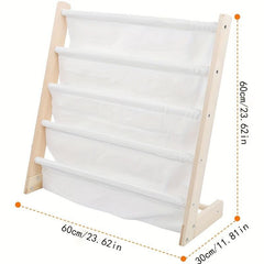 Kids Wooden Book Display Stand Book Organizer Rack