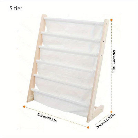 Kids Wooden Book Display Stand Book Organizer Rack
