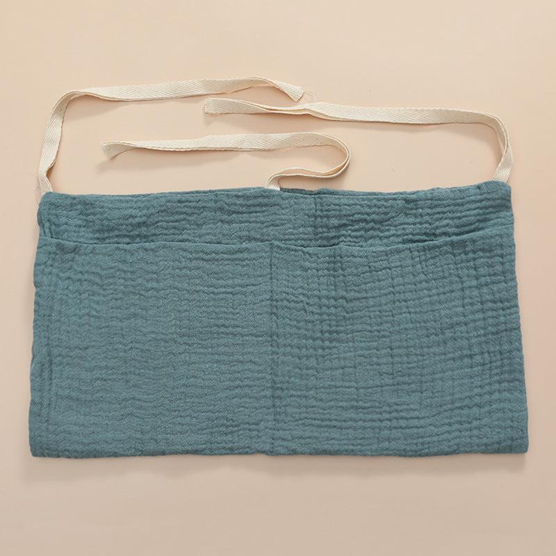 Double Layer Cotton Baby Bedside Storage Bag Two Pockets Stroller Hanging Bag