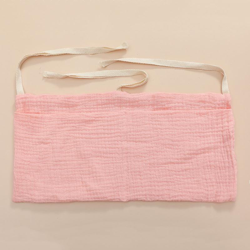 Double Layer Cotton Baby Bedside Storage Bag Two Pockets Stroller Hanging Bag
