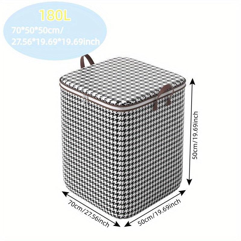 Houndstooth Non-woven Storage Bag Large Capacity Wardrobe Organizer