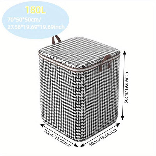 Houndstooth Non-woven Storage Bag Large Capacity Wardrobe Organizer