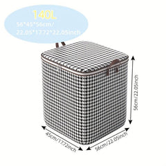 Houndstooth Non-woven Storage Bag Large Capacity Wardrobe Organizer