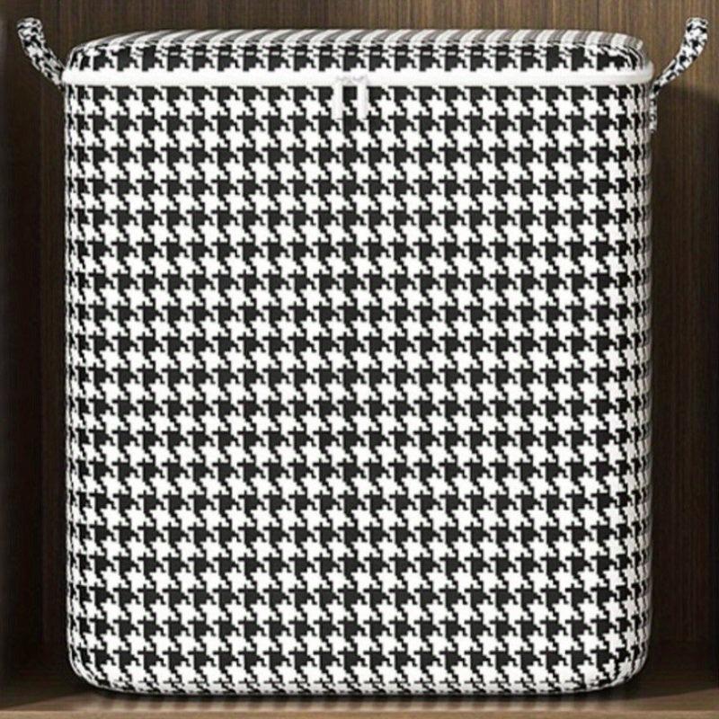Houndstooth Non-woven Storage Bag Large Capacity Wardrobe Organizer