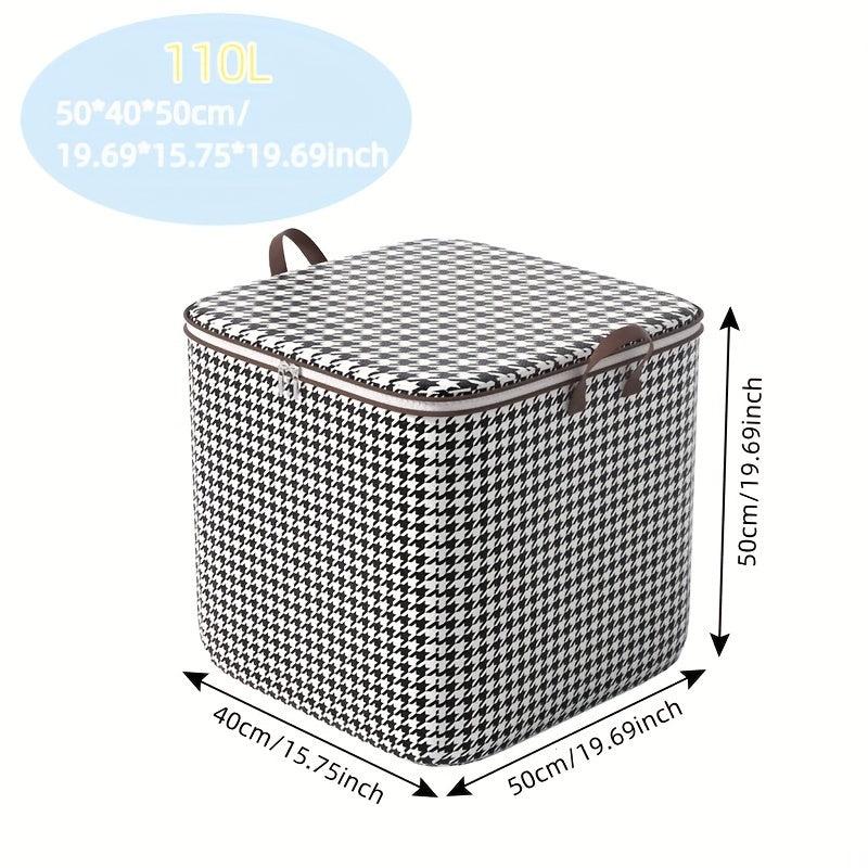 Houndstooth Non-woven Storage Bag Large Capacity Wardrobe Organizer