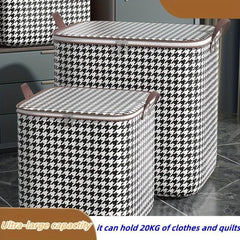 Houndstooth Non-woven Storage Bag Large Capacity Wardrobe Organizer