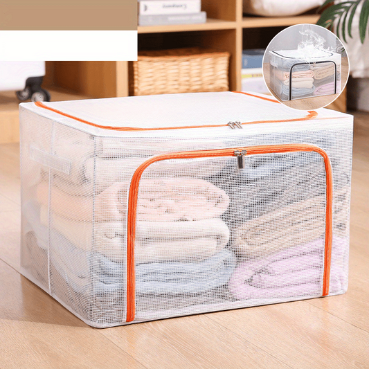 Waterproof Transparent Storage Box Nylon PVC Foldable Clothes Toy Storage Box