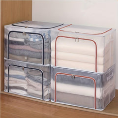 Waterproof Transparent Storage Box Nylon PVC Foldable Clothes Toy Storage Box