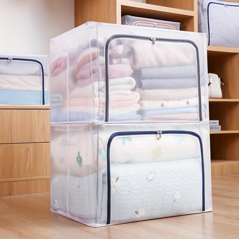 Waterproof Transparent Storage Box Nylon PVC Foldable Clothes Toy Storage Box