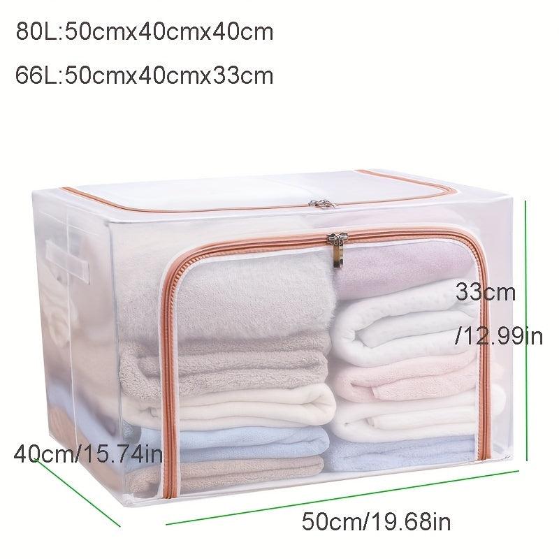 Waterproof Transparent Storage Box Nylon PVC Foldable Clothes Toy Storage Box