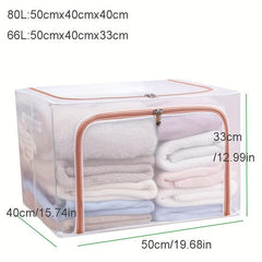 Waterproof Transparent Storage Box Nylon PVC Foldable Clothes Toy Storage Box