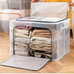 Waterproof Transparent Storage Box Nylon PVC Foldable Clothes Toy Storage Box