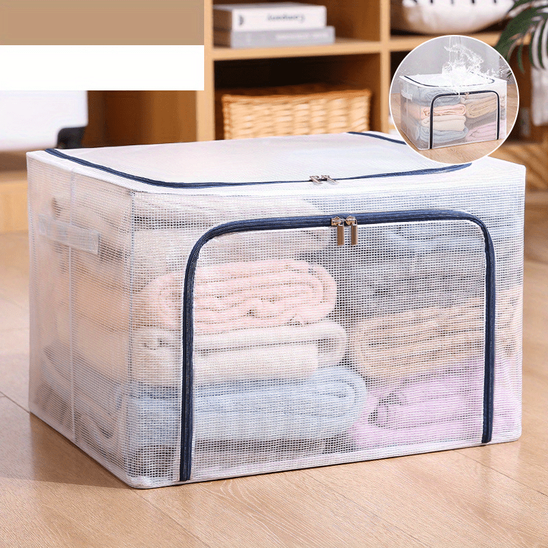 Waterproof Transparent Storage Box Nylon PVC Foldable Clothes Toy Storage Box