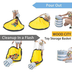 Toy Storage Bag With Play Mat Organizer