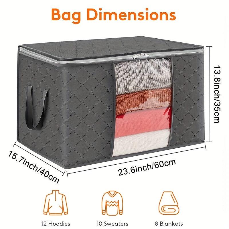 CCidea 60L Clothing Storage Bag Transparent Windows Strong Zippers