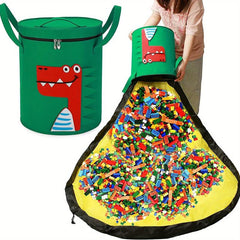 Felt Toy Storage Bag Organizer Cartoon Barrel Basket Play Mat