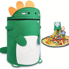 Felt Toy Storage Bag Organizer Cartoon Barrel Basket Play Mat