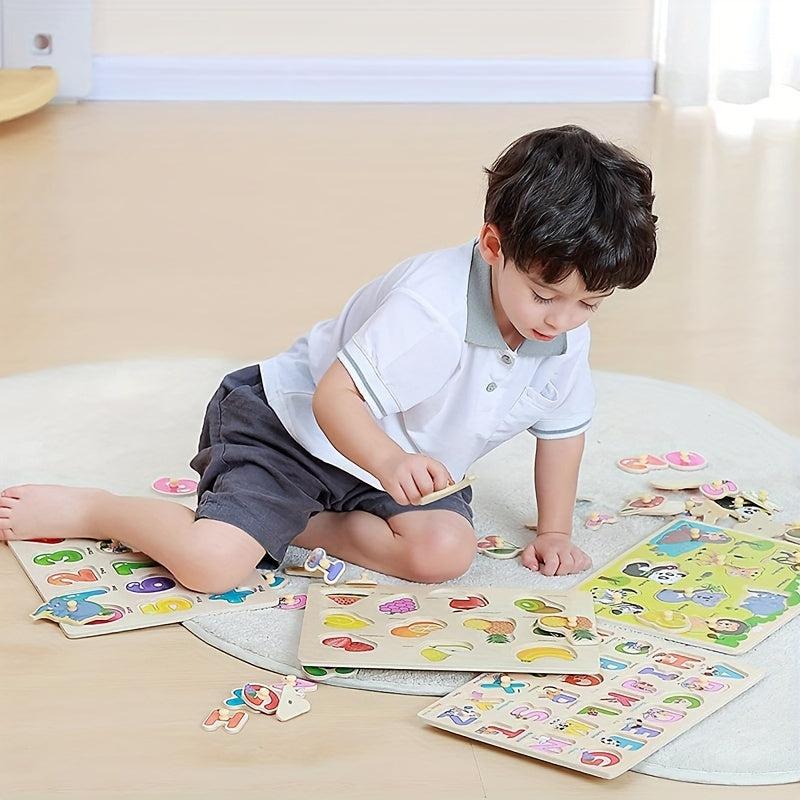 1 2 3 Years Old Kids Hand Scratching Puzzle Board Blocks