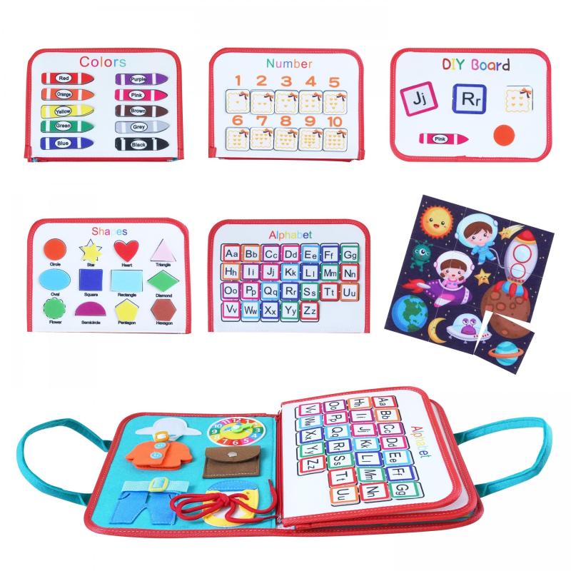 5 in 1 Busy Board Montessori Toys For 1-4 Years Old Boys & Girls