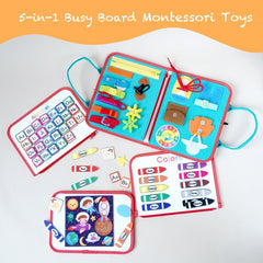 5 in 1 Busy Board Montessori Toys For 1-4 Years Old Boys & Girls