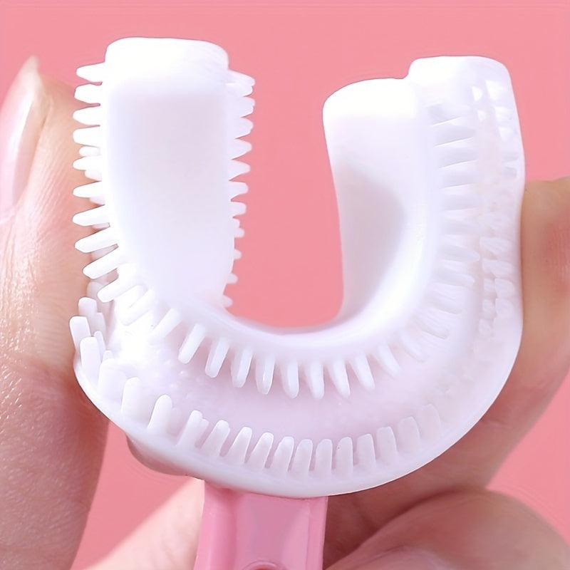 U Shaped Kids Toothbrush, Two Colors, Fun Design for Fast Brushing
