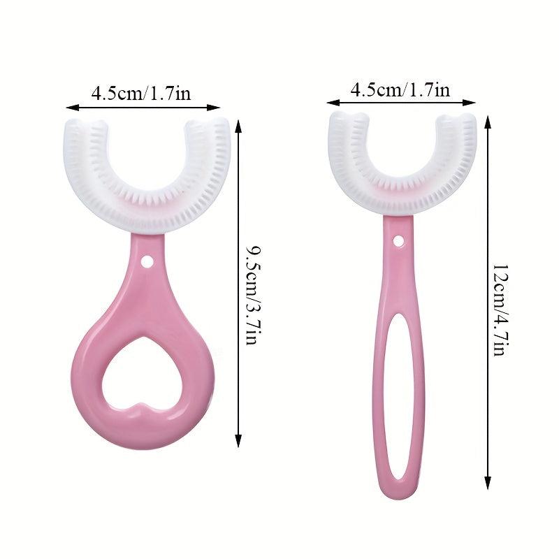 U Shaped Kids Toothbrush, Two Colors, Fun Design for Fast Brushing