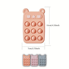 Popper Sensory Teether Toy for Baby 3Months BPA CPC Phone Press Toy