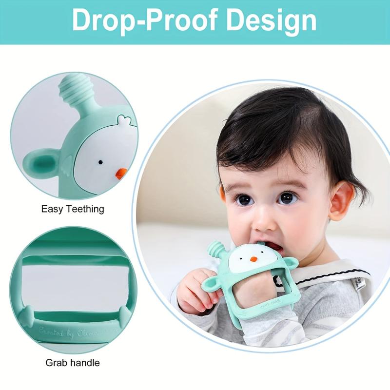 Silicone Teething Toy Rattling Teether Soothing Pacifier
