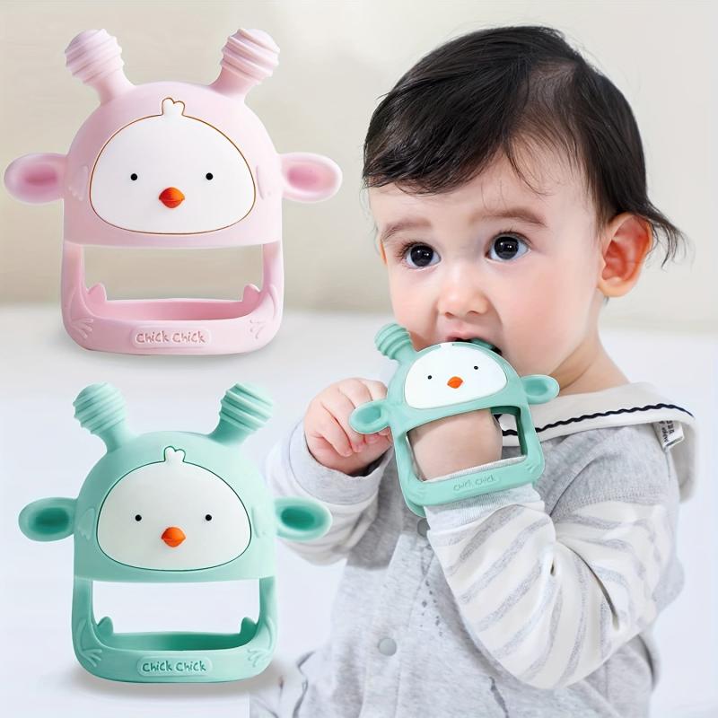 Silicone Teething Toy Rattling Teether Soothing Pacifier
