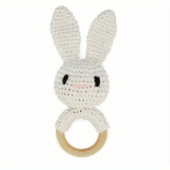 Crochet Animal Wooden Chew Baby Toy Rattle