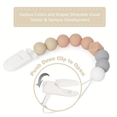 2pcs Toddler Pacifier Clips Silicone BPA Nipple Holders Baby Teething Toys