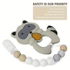 2pcs Toddler Pacifier Clips Silicone BPA Nipple Holders Baby Teething Toys