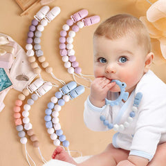2pcs Toddler Pacifier Clips Silicone BPA Nipple Holders Baby Teething Toys