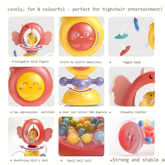 Baby Toy Set Suction Cup Rattle High Chair Toy
