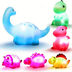 Dino Bath Toy Set, Light Up, 6 Pieces, Floating, Baby Toddler Kid