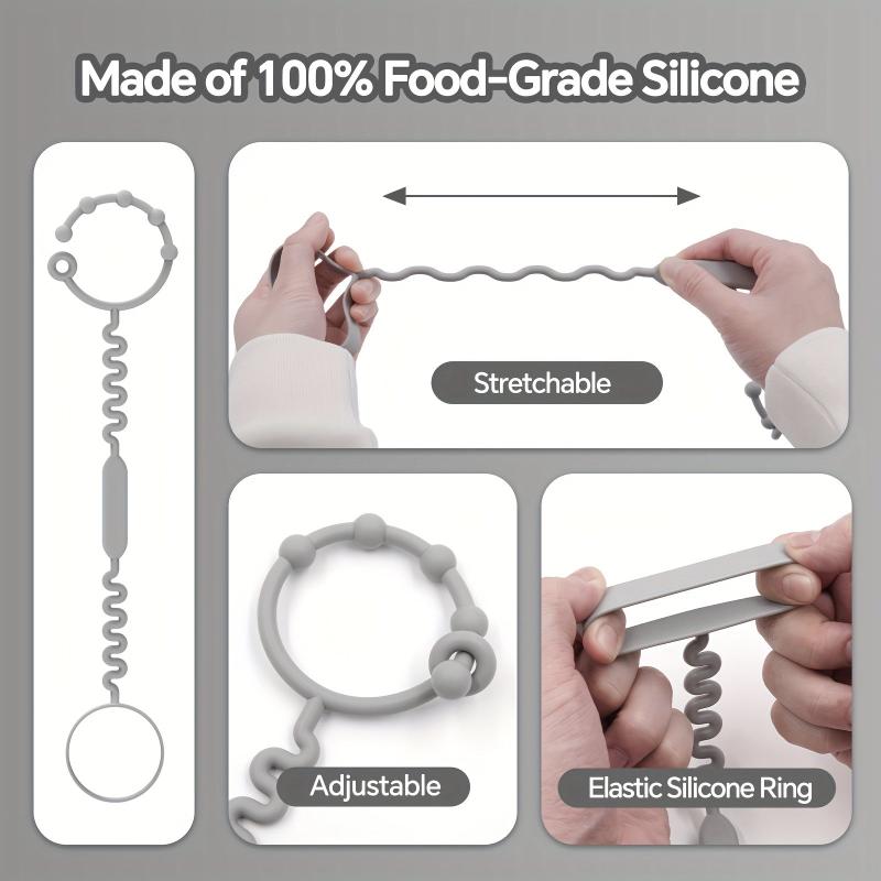 2pcs Silicone Toy Straps Multifunctional Anti-drop Rope for Baby Stroller