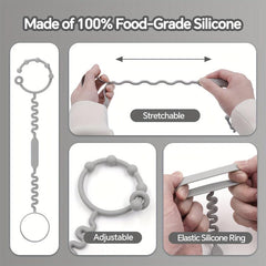 2pcs Silicone Toy Straps Multifunctional Anti-drop Rope for Baby Stroller