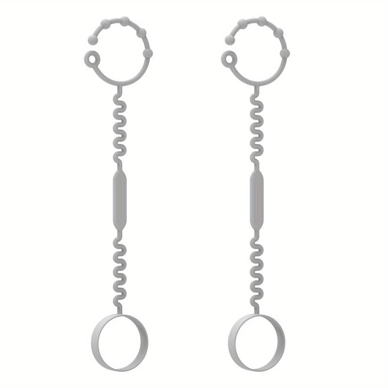 2pcs Silicone Toy Straps Multifunctional Anti-drop Rope for Baby Stroller