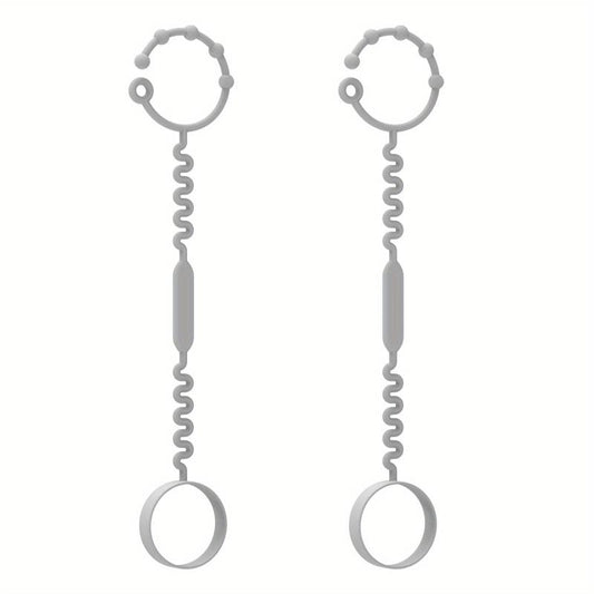 2pcs Silicone Toy Straps Multifunctional Anti-drop Rope for Baby Stroller
