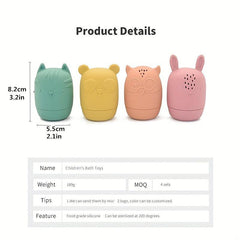 Silicone Bath Toys for Babies 6-12 Months and Toddlers 1-3 Years