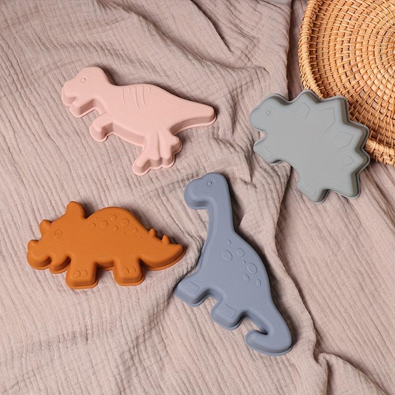 Dino Silicone Beach Toys for Sand Bucket Shoveling & Bath Time